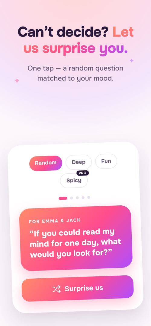 Can't decide? Let Malvi surprise you with a random question