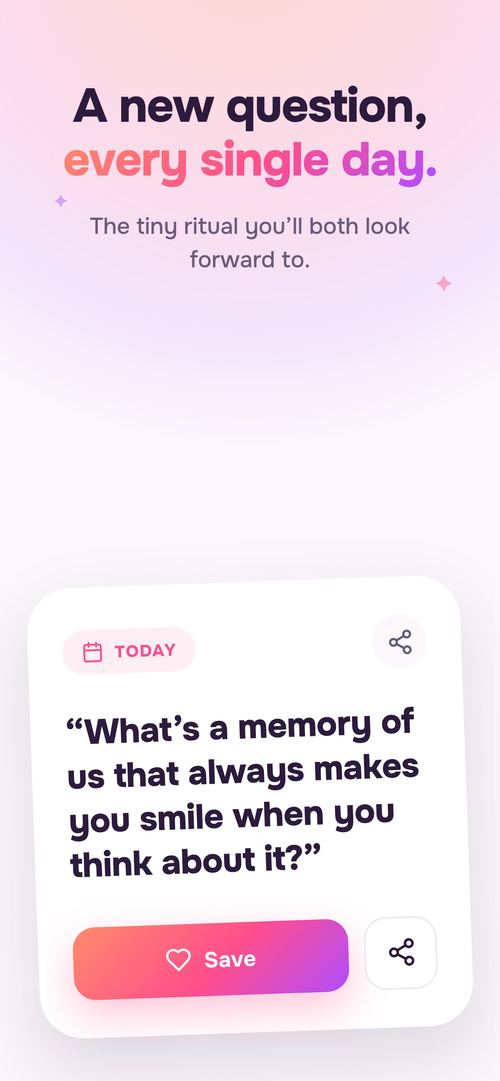 A new question for the two of you, every single day